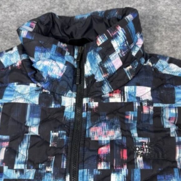 The North Face Thermoball Jacket Womens Small Blue Puffer Quilted Geometric - Picture 2 of 6